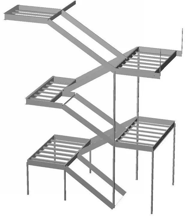 Multi-flight stair with intermediate landings