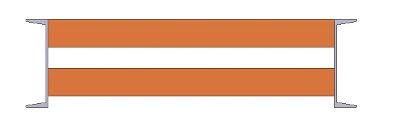 End view: treads between channel stringers